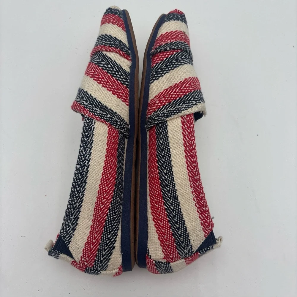 Mad‎ Love Striped Red and Navy Flats